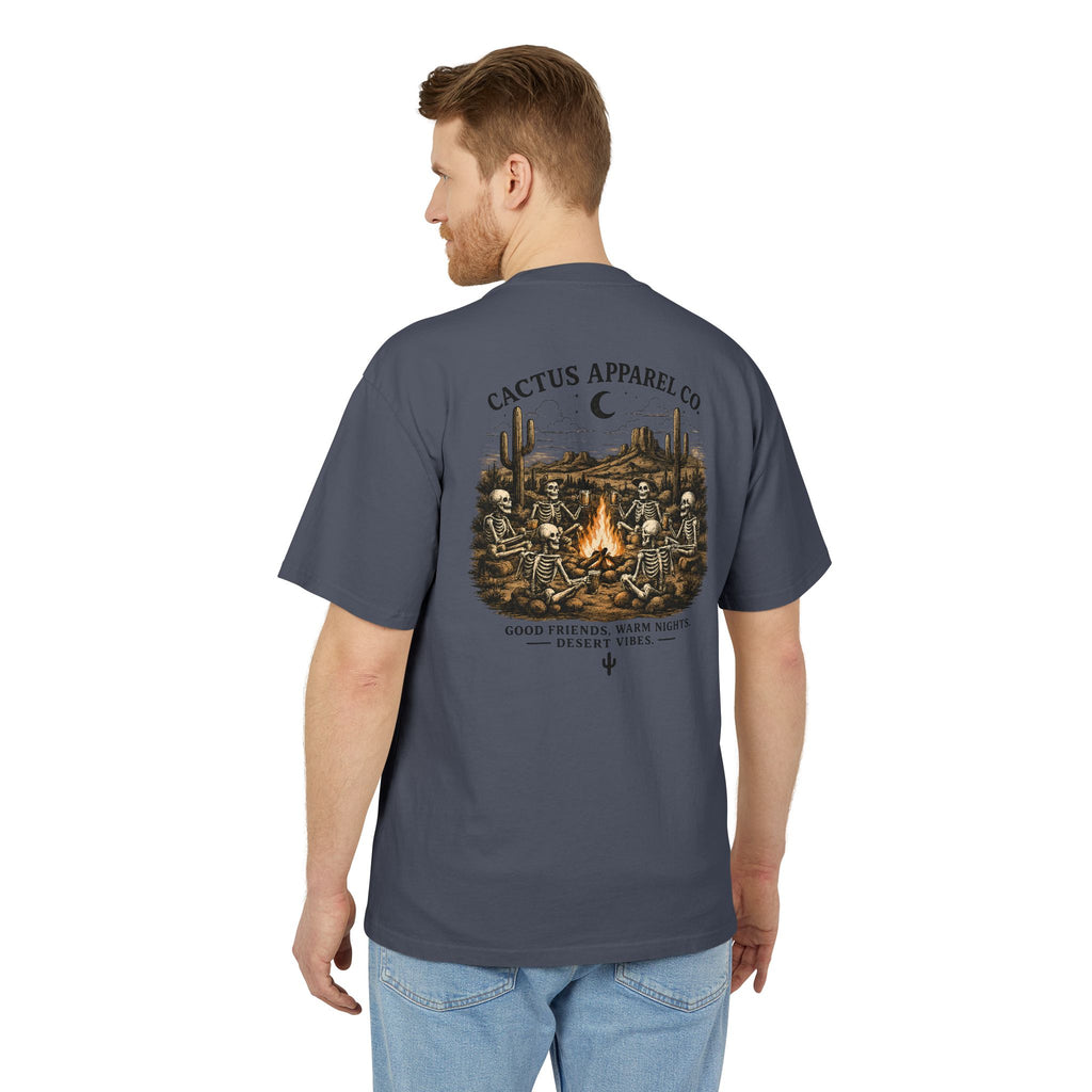 Cactus Campfire Tee — Desert Campfire Graphic T‑Shirt | Skeleton Collection