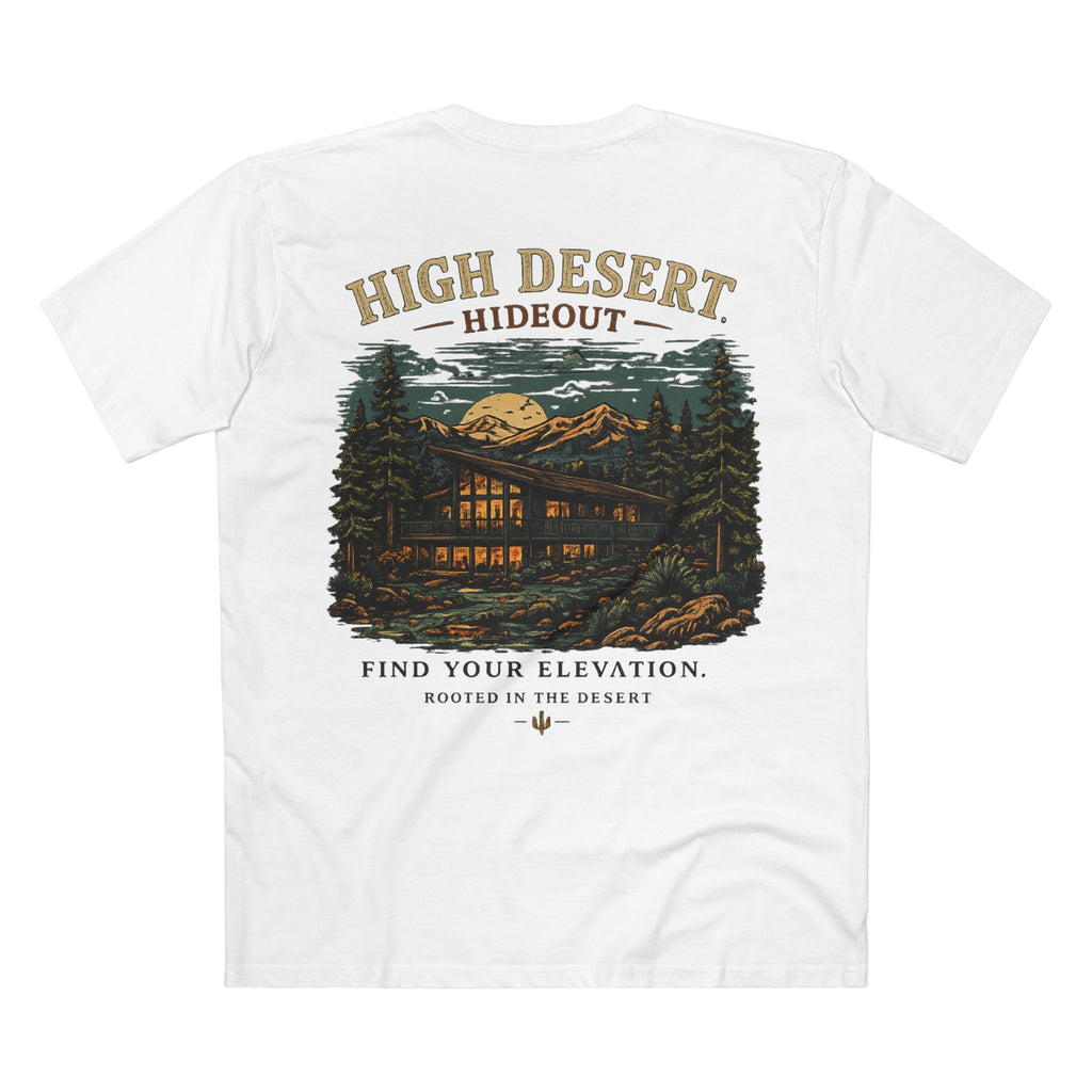 High Desert Hideout Tee — Cabin Nightscape Graphic T-Shirt | Summer 26' Collection