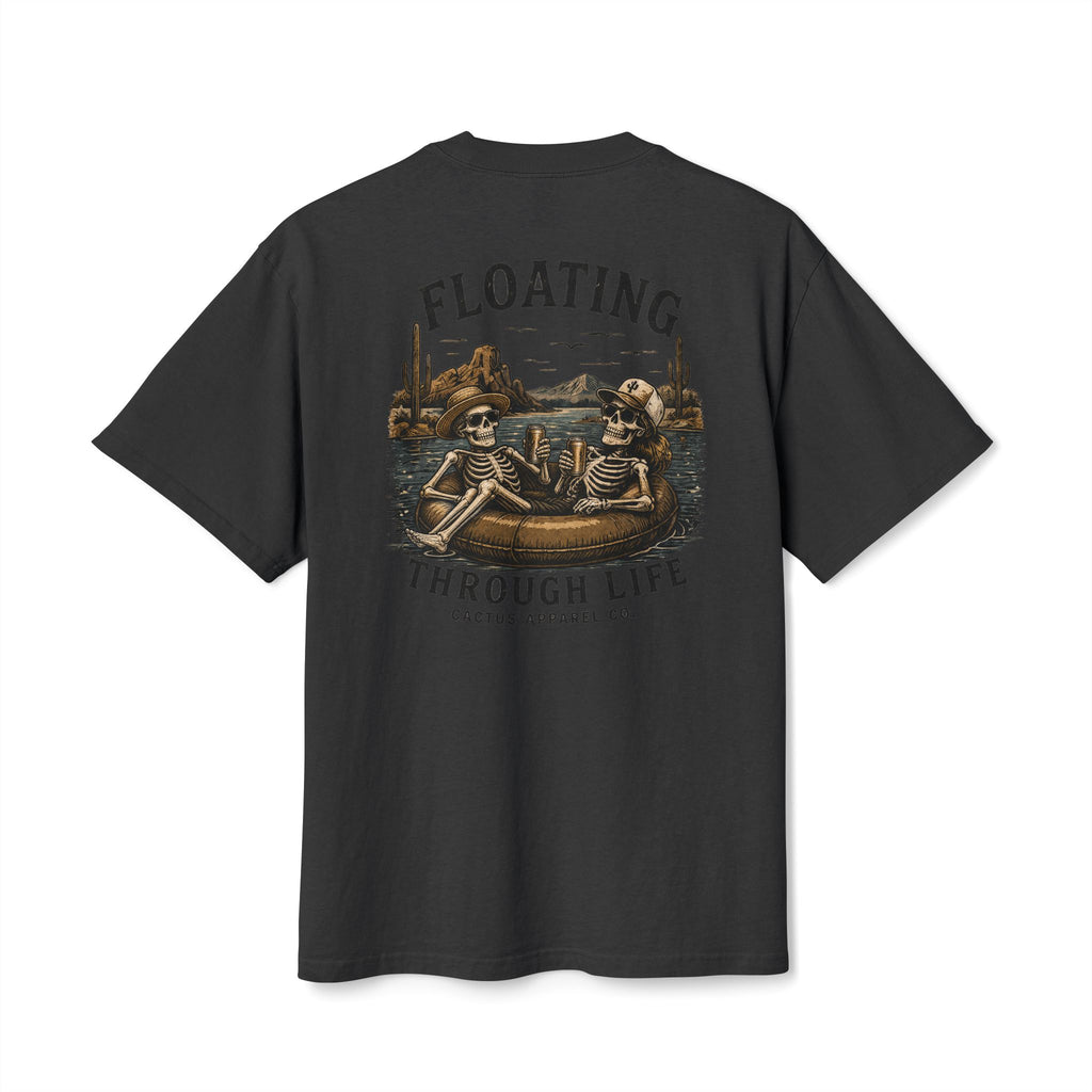 Skeleton River Float Tee — "Floating Through Life" Skeletons Tubing Graphic T-Shirt | Skeleton Collection