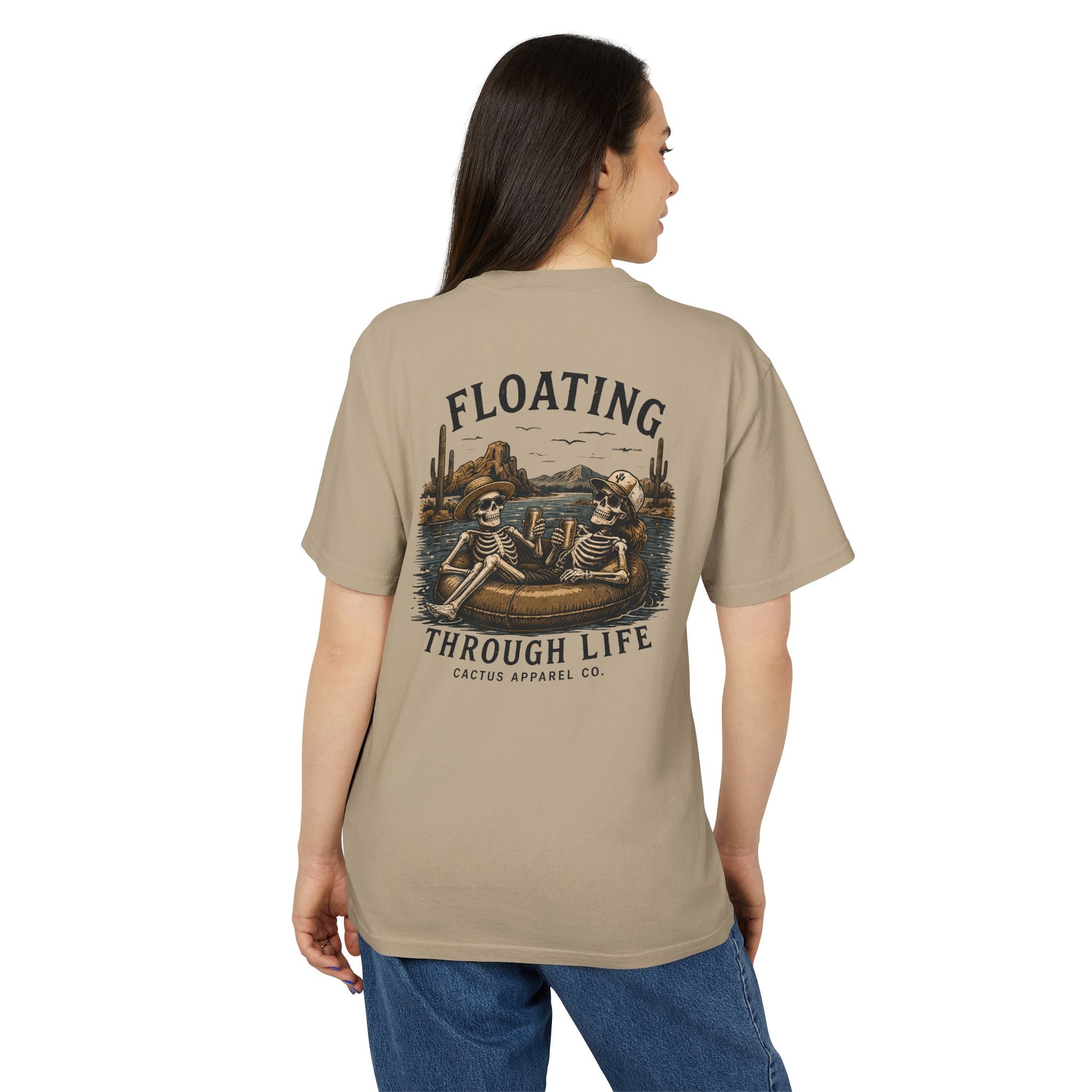 Skeleton River Float Tee — "Floating Through Life" Skeletons Tubing Graphic T-Shirt | Skeleton Collection