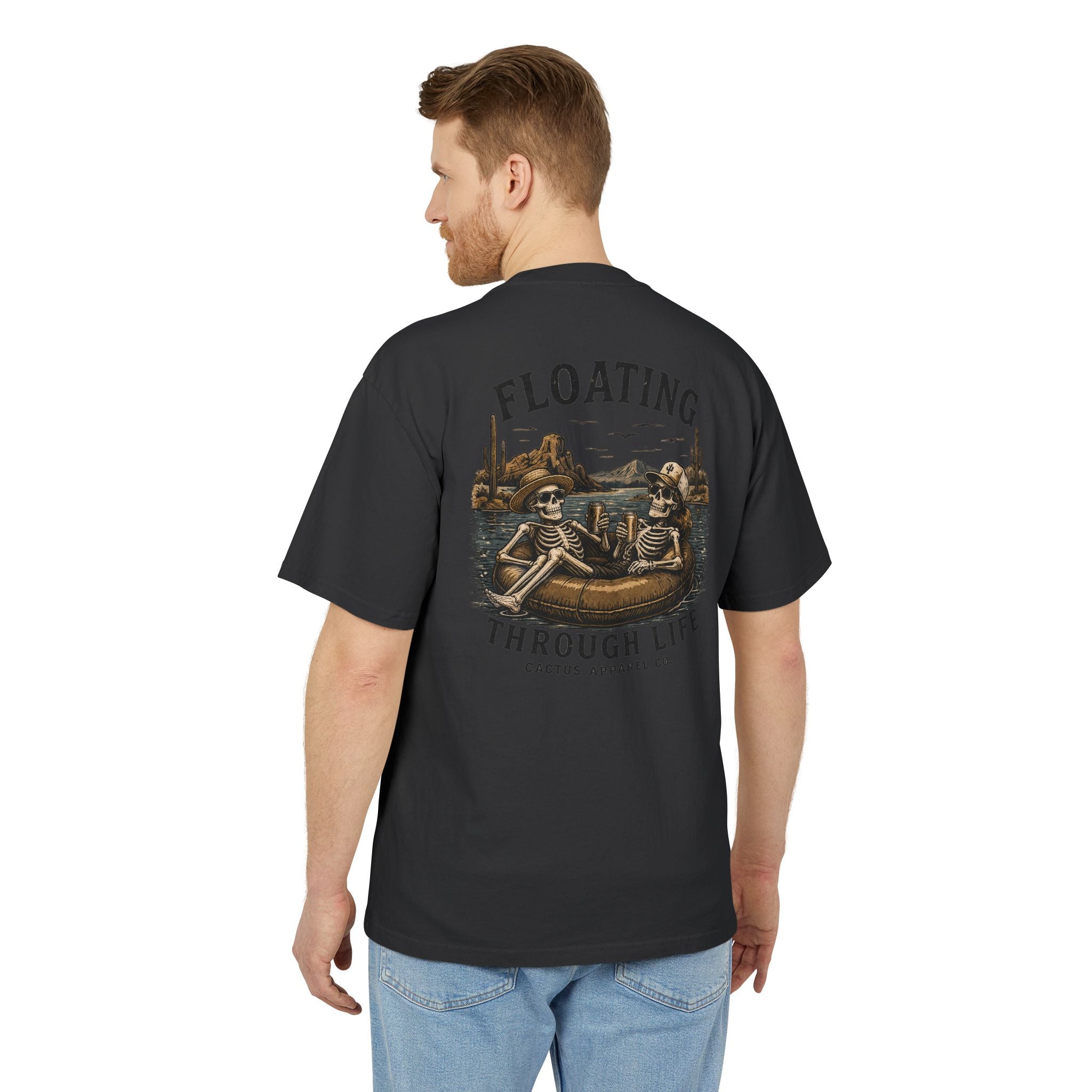 Skeleton River Float Tee — "Floating Through Life" Skeletons Tubing Graphic T-Shirt | Skeleton Collection