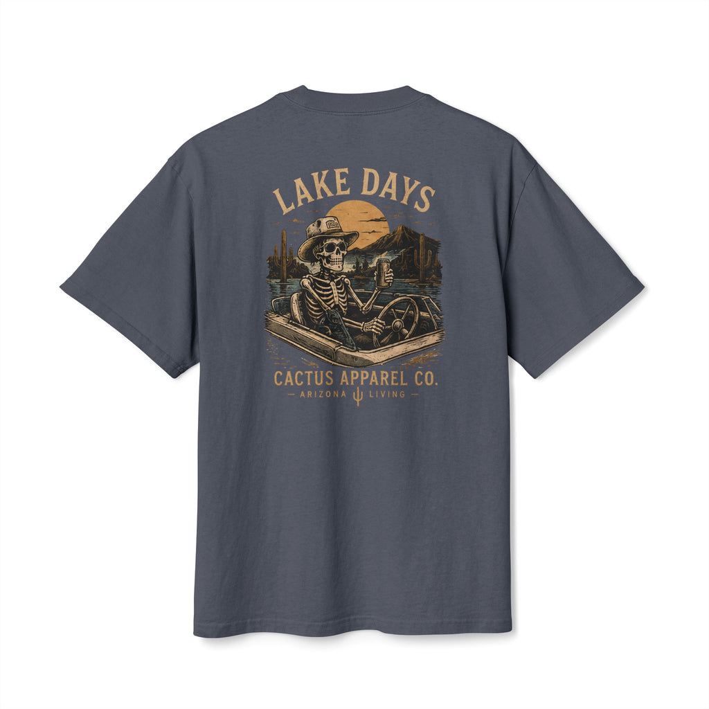 Lake Days Cactus Tee — Vintage Desert Skeleton & Boat Graphic T-Shirt | Skeleton Collection
