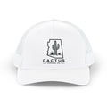 Cactus Apparel Co. Logo Trucker Snapback— White w/ Black Logo