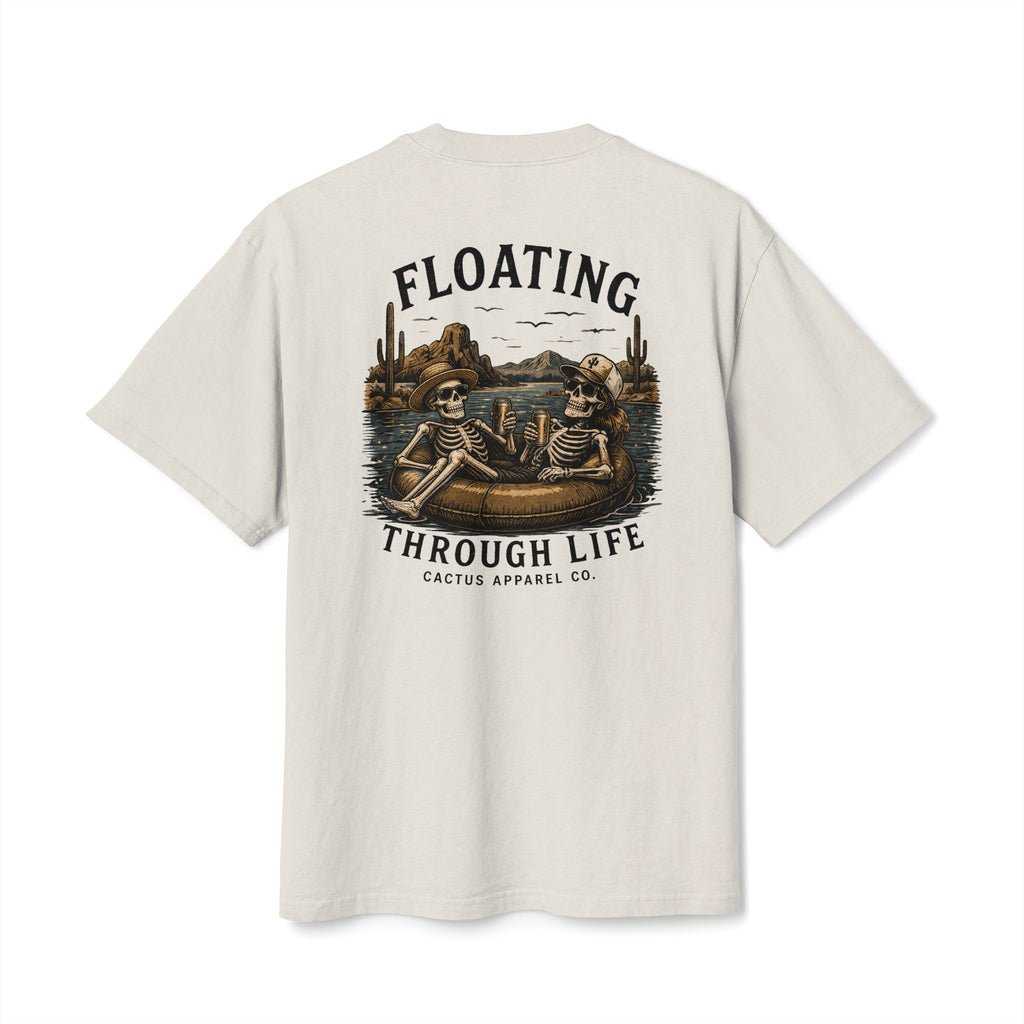 Skeleton River Float Tee — "Floating Through Life" Skeletons Tubing Graphic T-Shirt | Skeleton Collection