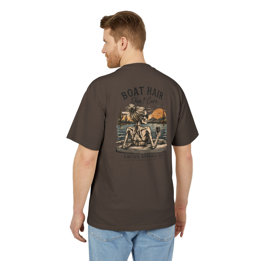 Boat Hair Don't Care Tee — Sunset Lake Skeleton Graphic T-Shirt | Skeleton Collection