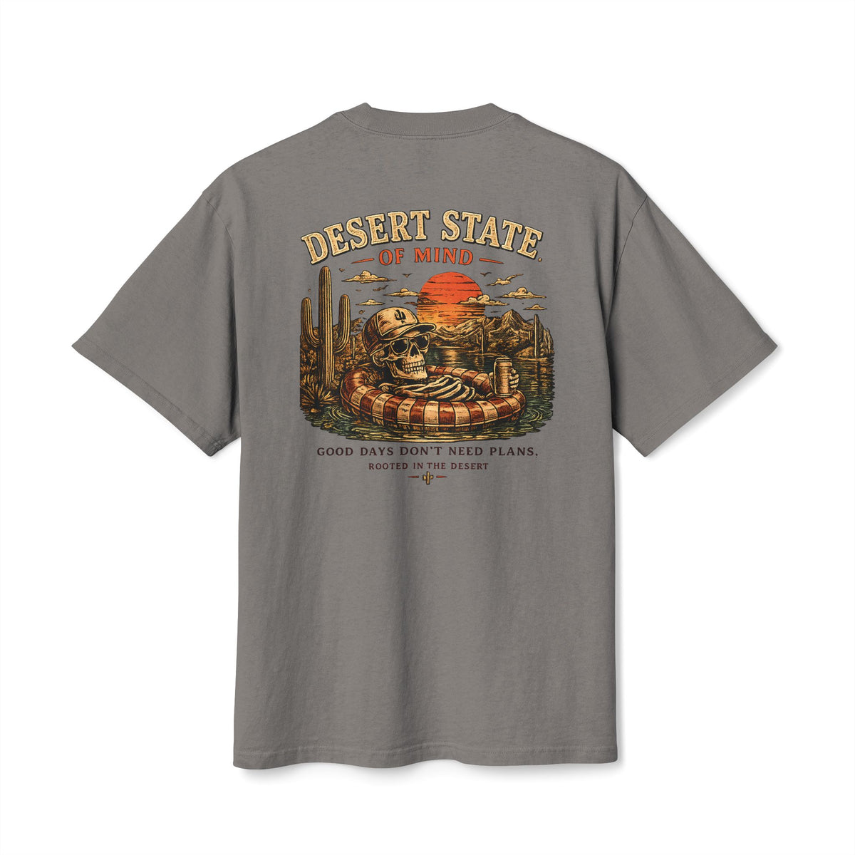 Desert State of Mind Tee — Retro Sunset Graphic T-Shirt | Skeleton Collection