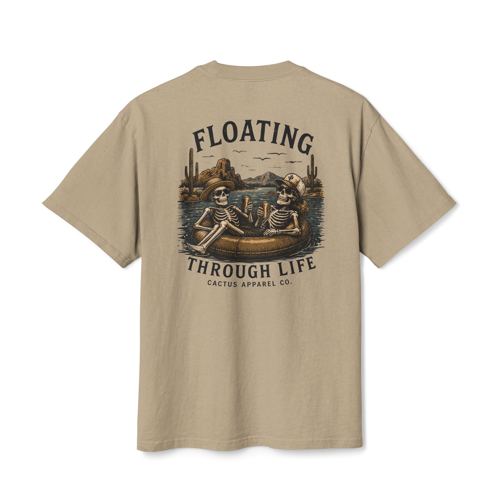 Skeleton River Float Tee — "Floating Through Life" Skeletons Tubing Graphic T-Shirt | Skeleton Collection