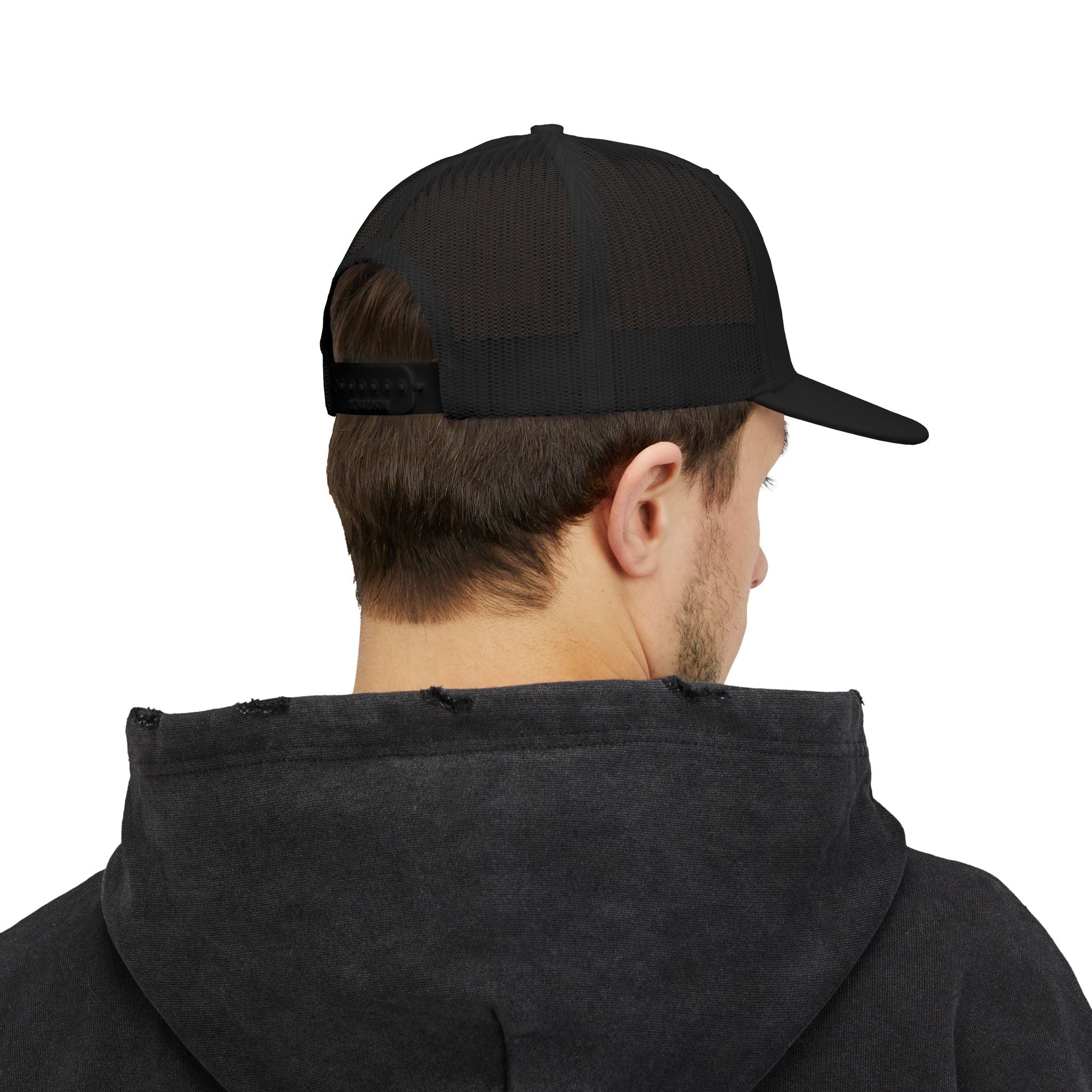Cactus Apparel Co. Logo Trucker Snapback— Black w/ White Logo