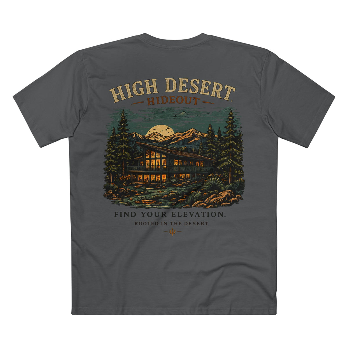 High Desert Hideout Tee — Cabin Nightscape Graphic T-Shirt | Summer 26' Collection