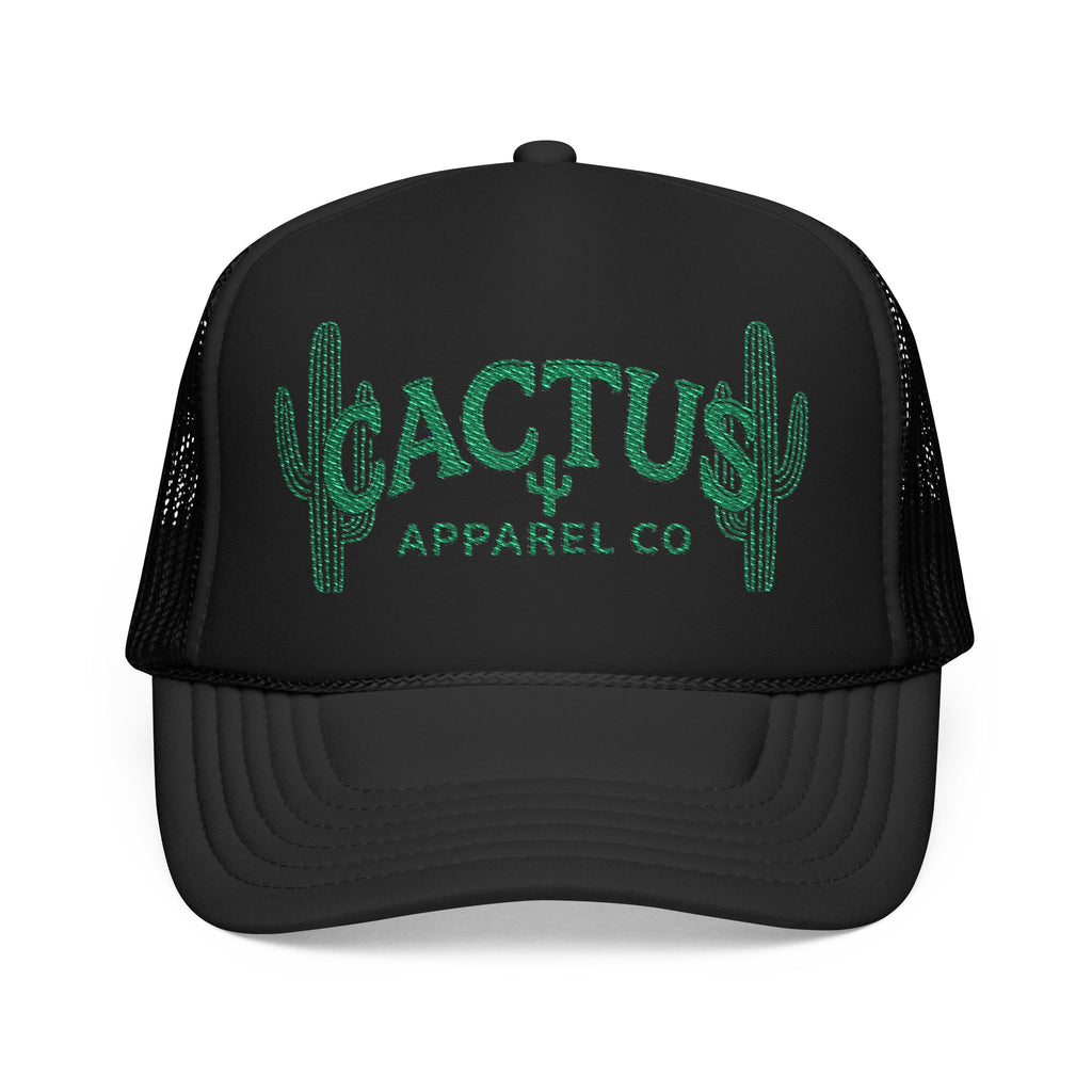 Cactus Foam Trucker Hat — Green Embroidered Cacti Logo