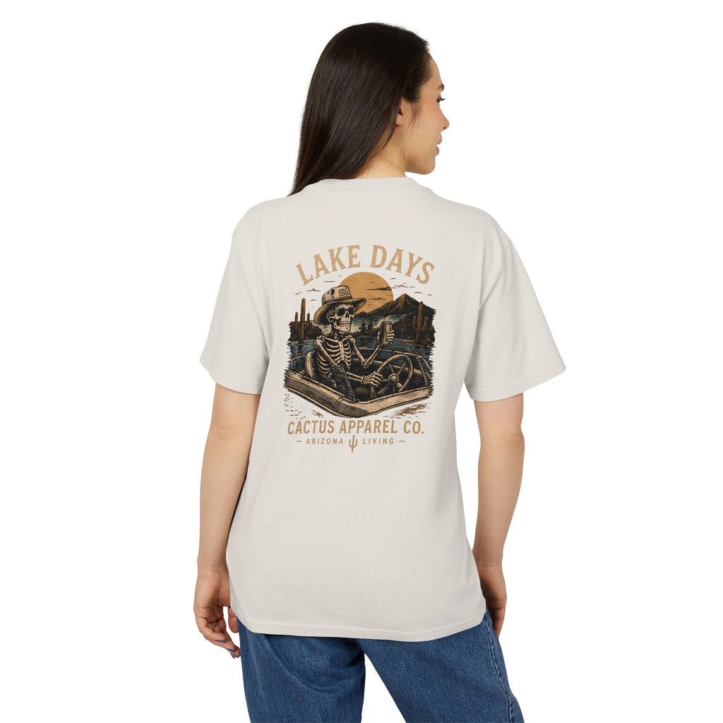 Lake Days Cactus Tee — Vintage Desert Skeleton & Boat Graphic T-Shirt | Skeleton Collection