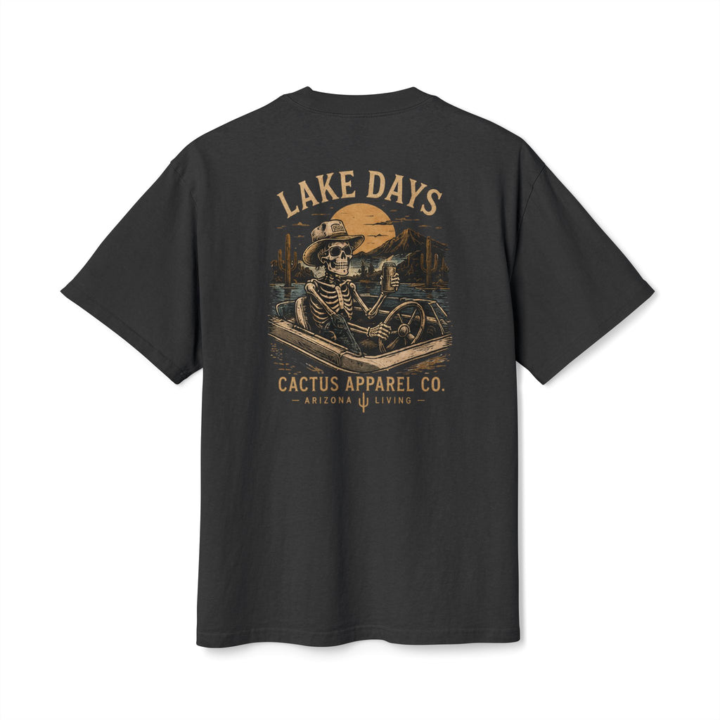 Lake Days Cactus Tee — Vintage Desert Skeleton & Boat Graphic T-Shirt | Skeleton Collection