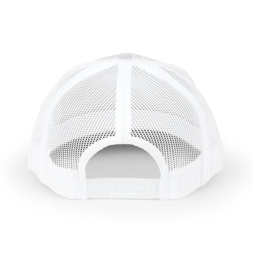 Cactus Apparel Co. Logo Trucker Snapback— White w/ Black Logo