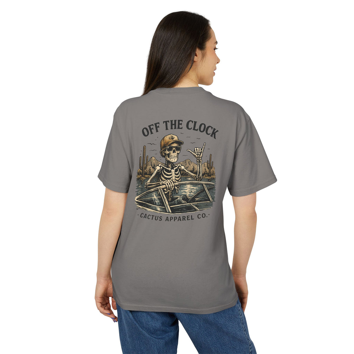 Off The Clock Skeleton Tee — Boating Skeleton Graphic T-Shirt | Skeleton Collection
