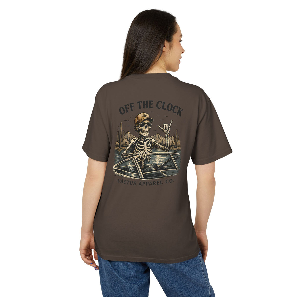 Off The Clock Skeleton Tee — Boating Skeleton Graphic T-Shirt | Skeleton Collection