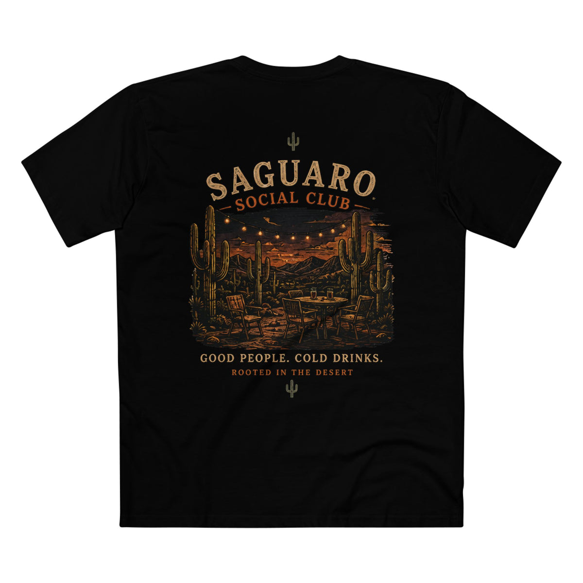Saguaro Social Club Tee — Desert Gathering Graphic T-Shirt | Summer 26' Collection
