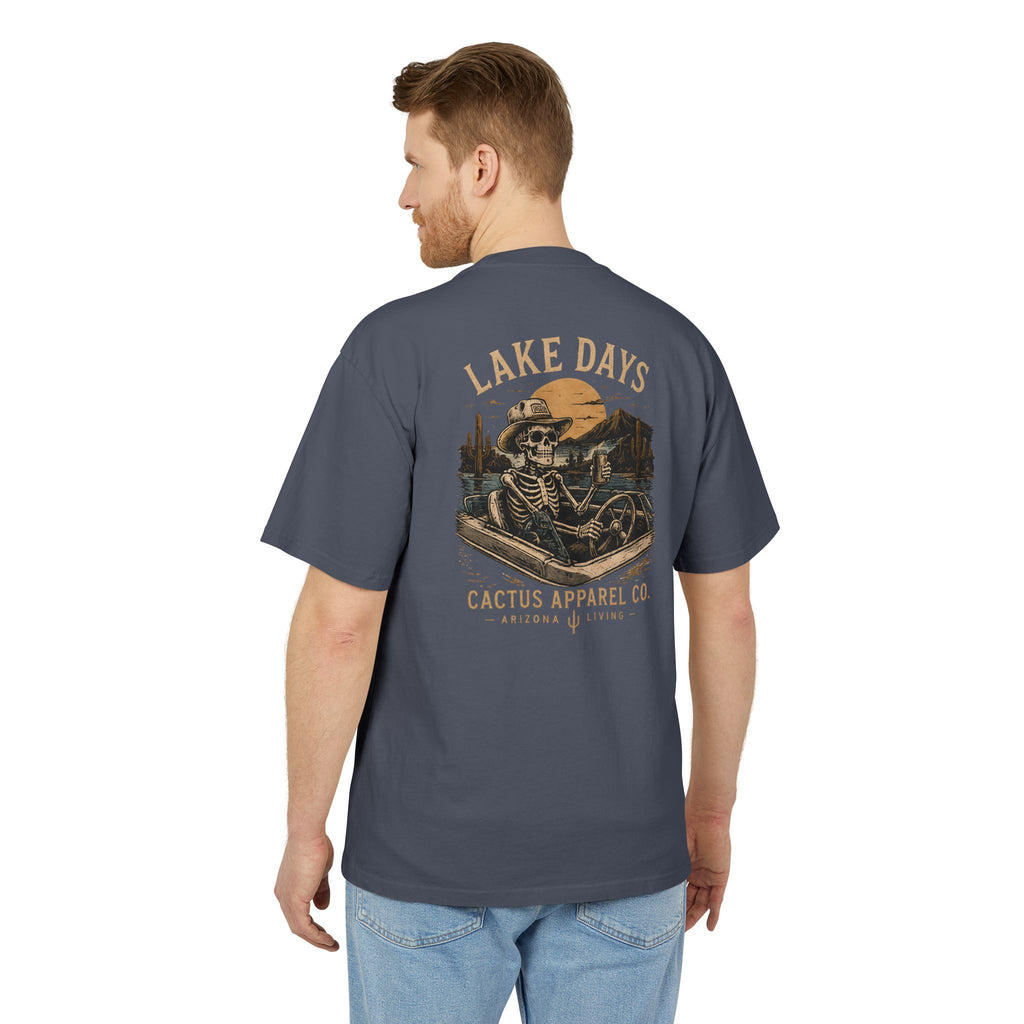 Lake Days Cactus Tee — Vintage Desert Skeleton & Boat Graphic T-Shirt | Skeleton Collection