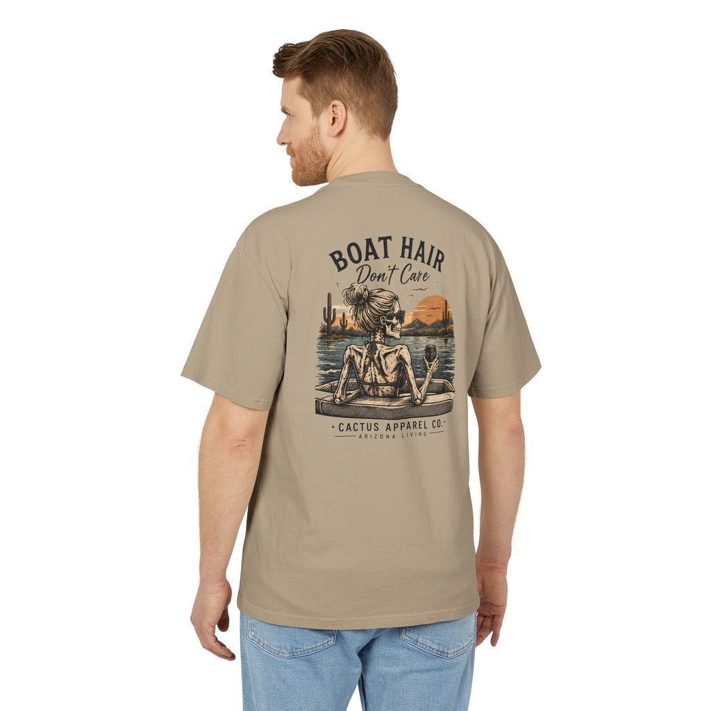 Boat Hair Don't Care Tee — Sunset Lake Skeleton Graphic T-Shirt | Skeleton Collection