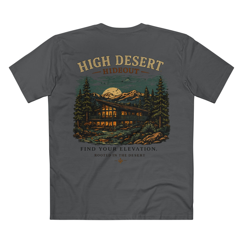 High Desert Hideout Tee — Cabin Nightscape Graphic T-Shirt | Summer 26' Collection