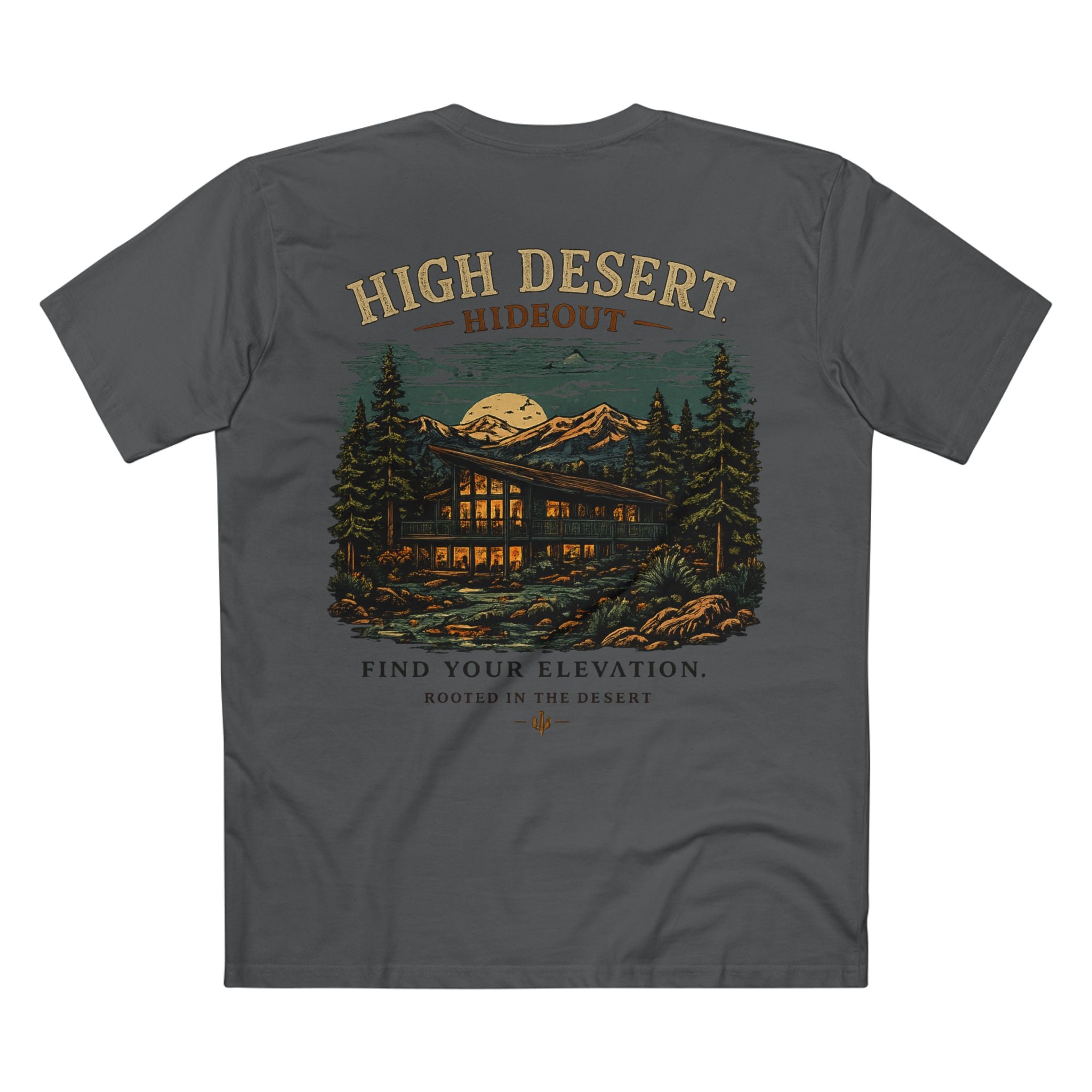 High Desert Hideout Tee — Cabin Nightscape Graphic T-Shirt | Summer 26' Collection