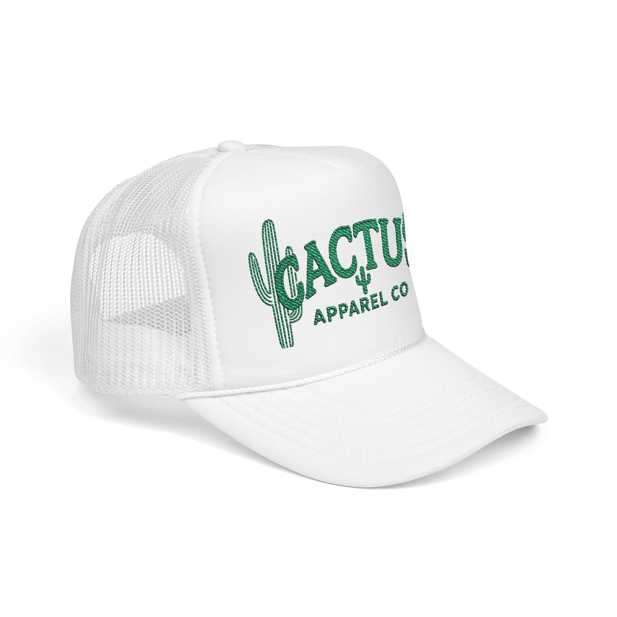 Cactus Foam Trucker Hat — Green Embroidered Cacti Logo