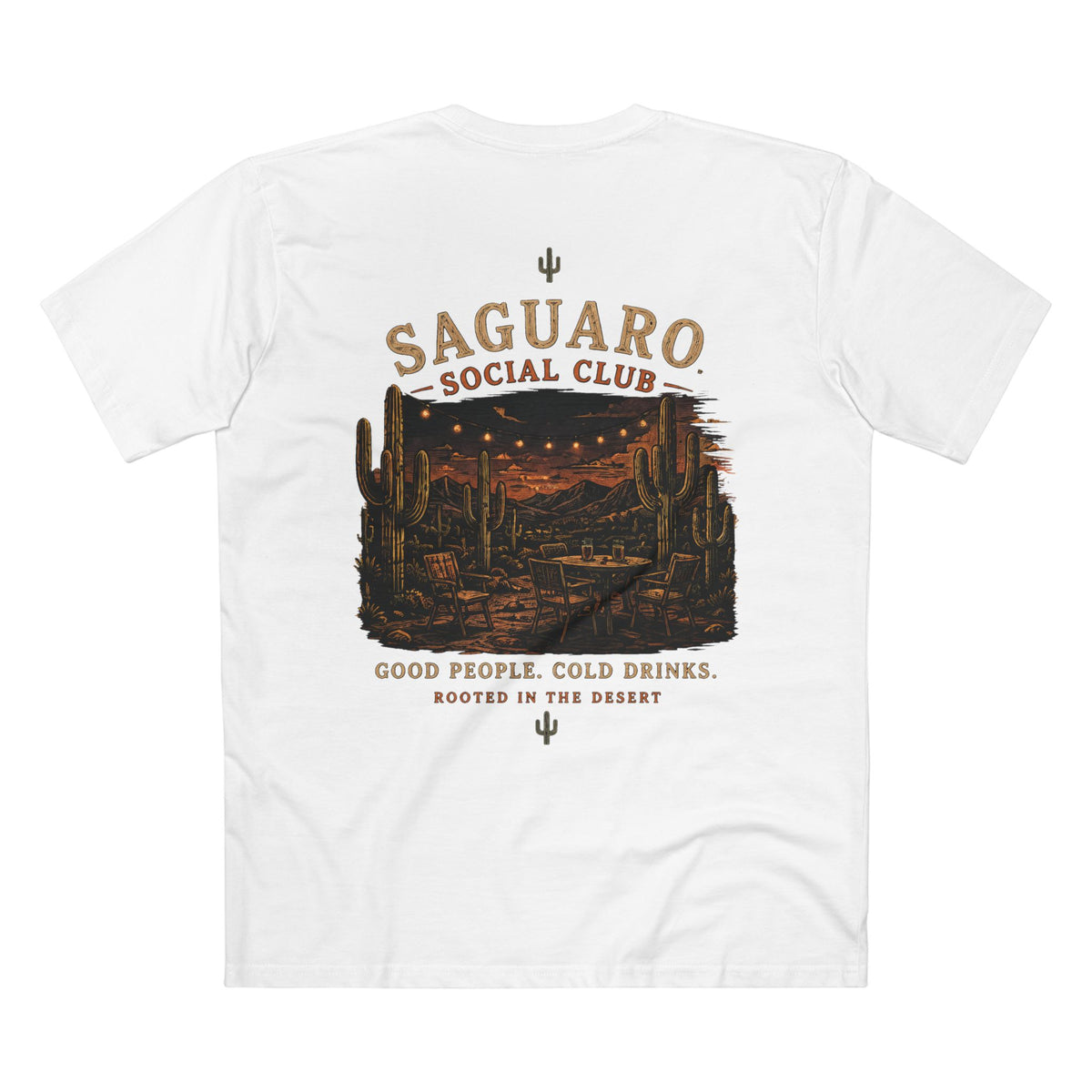 Saguaro Social Club Tee — Desert Gathering Graphic T-Shirt | Summer 26' Collection