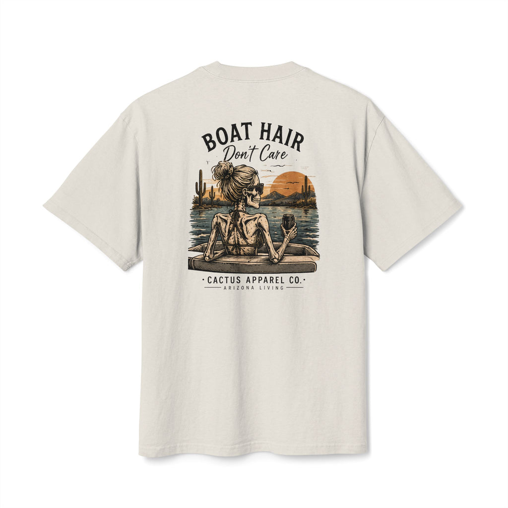 Boat Hair Don't Care Tee — Sunset Lake Skeleton Graphic T-Shirt | Skeleton Collection