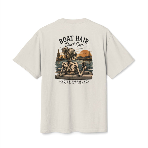 Boat Hair Don't Care Tee — Sunset Lake Skeleton Graphic T-Shirt | Skeleton Collection