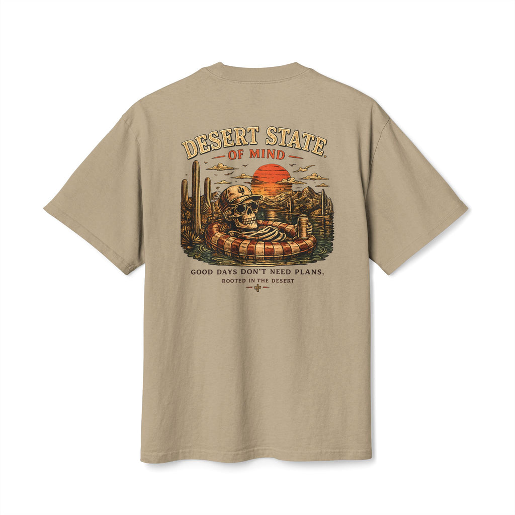 Desert State of Mind Tee — Retro Sunset Graphic T-Shirt | Skeleton Collection