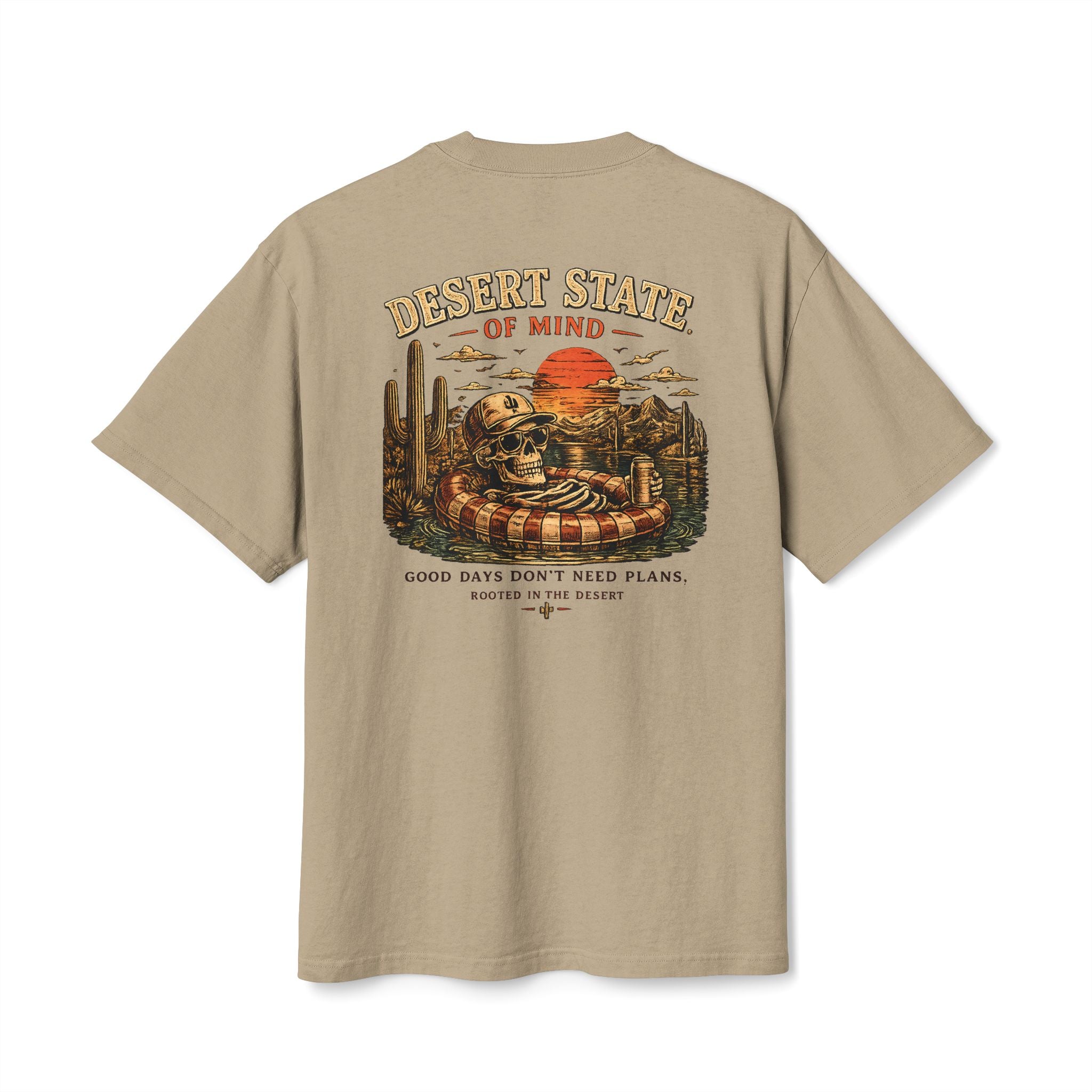 Desert State of Mind Tee — Retro Sunset Graphic T-Shirt | Skeleton Collection