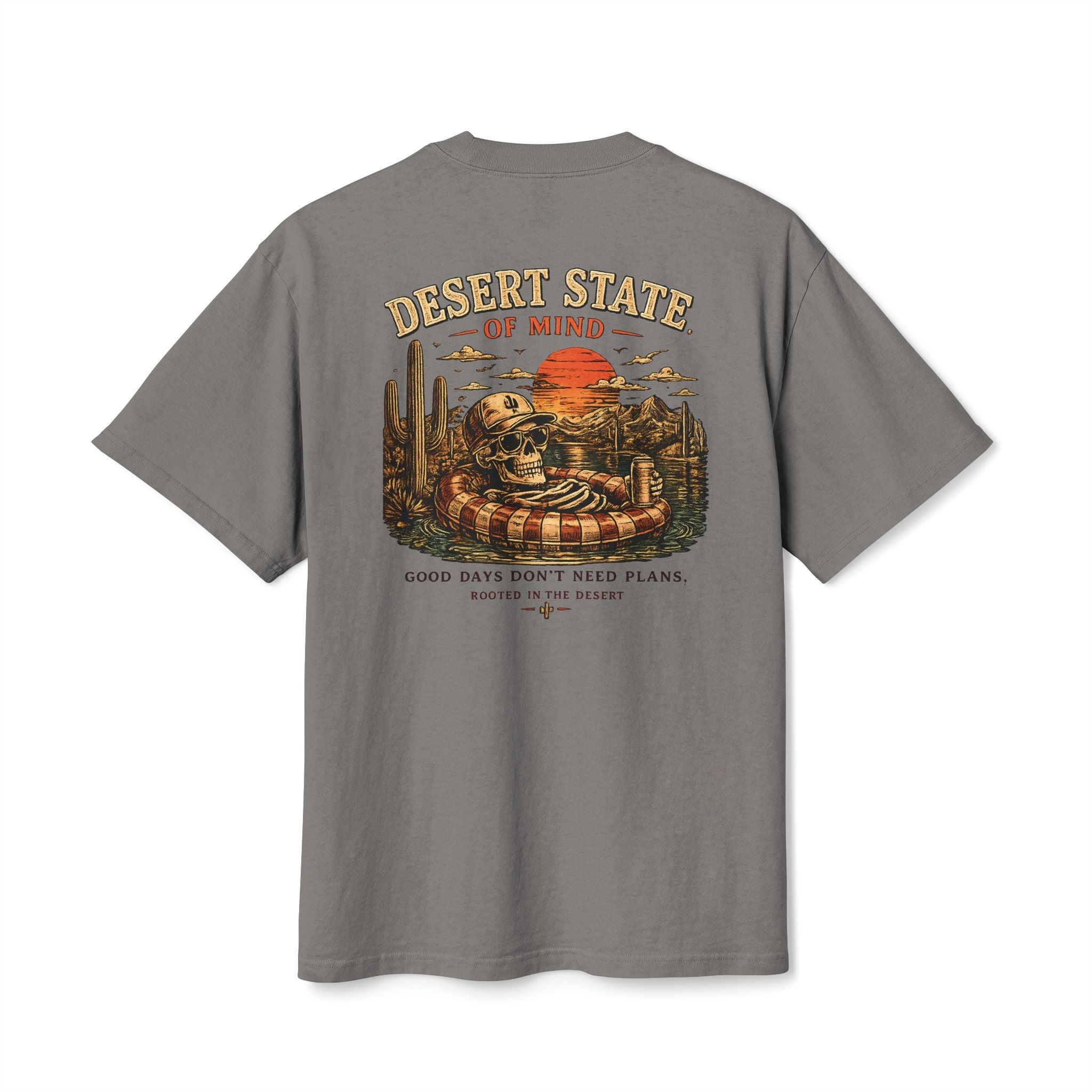 Desert State of Mind Tee — Retro Sunset Graphic T-Shirt | Skeleton Collection